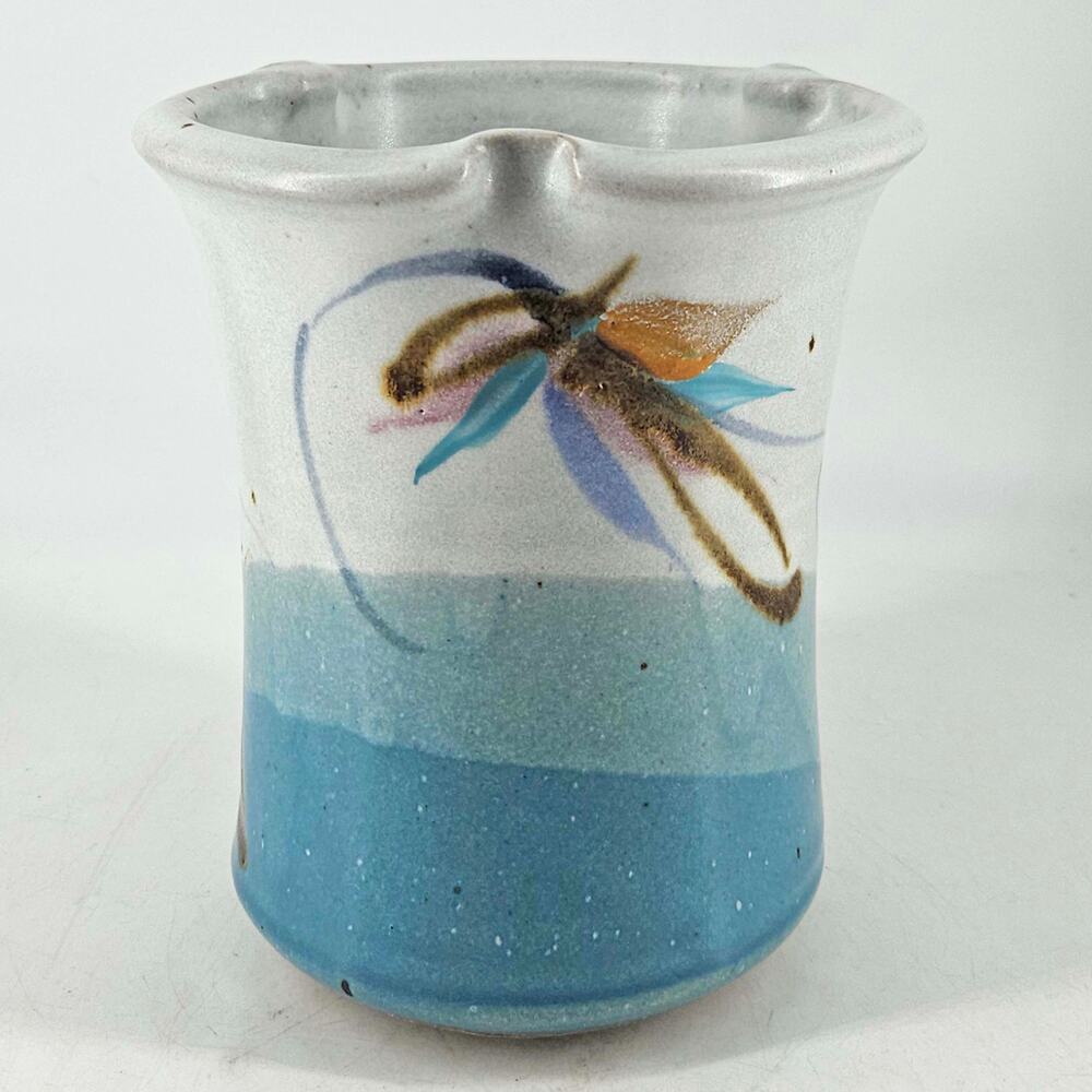 Vintage Studio Art Pottery Folk art style vase utensil holder crock - Picture 4 of 5